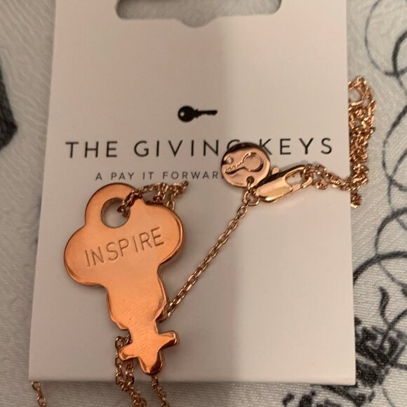 The Giving Keys Rose Gold Inspire Key Necklace - Picture 1 of 5